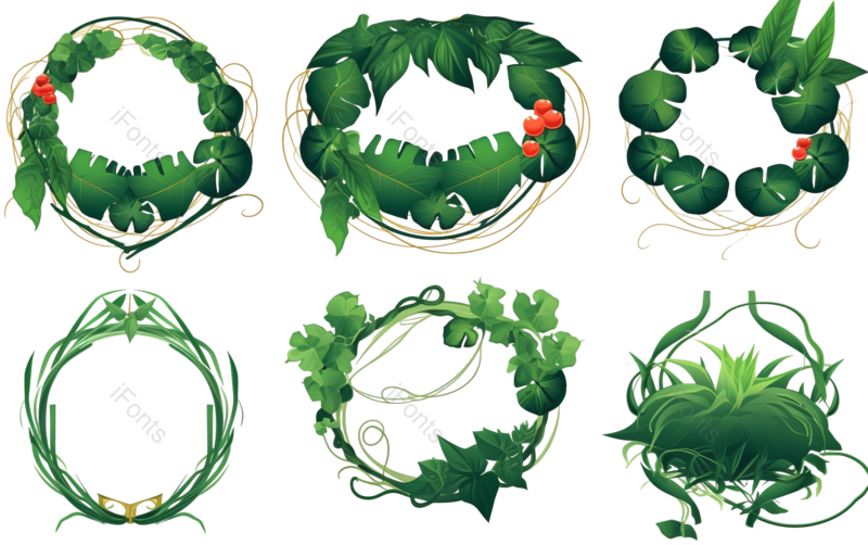 叶子图片,边框元素,树林PNG,白色背景免抠素材